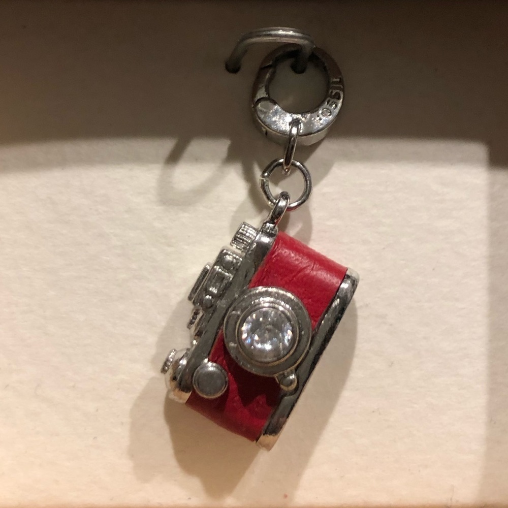 Fossil Red Camera Charm